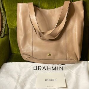 Brahmin Eva Ginger Genuine Leather Hobo Shoulder Bag